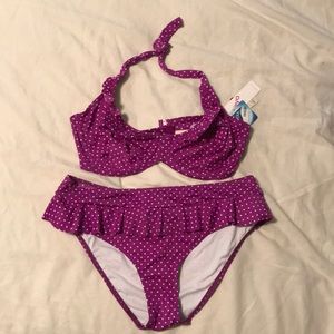 Purple polka dot bikini